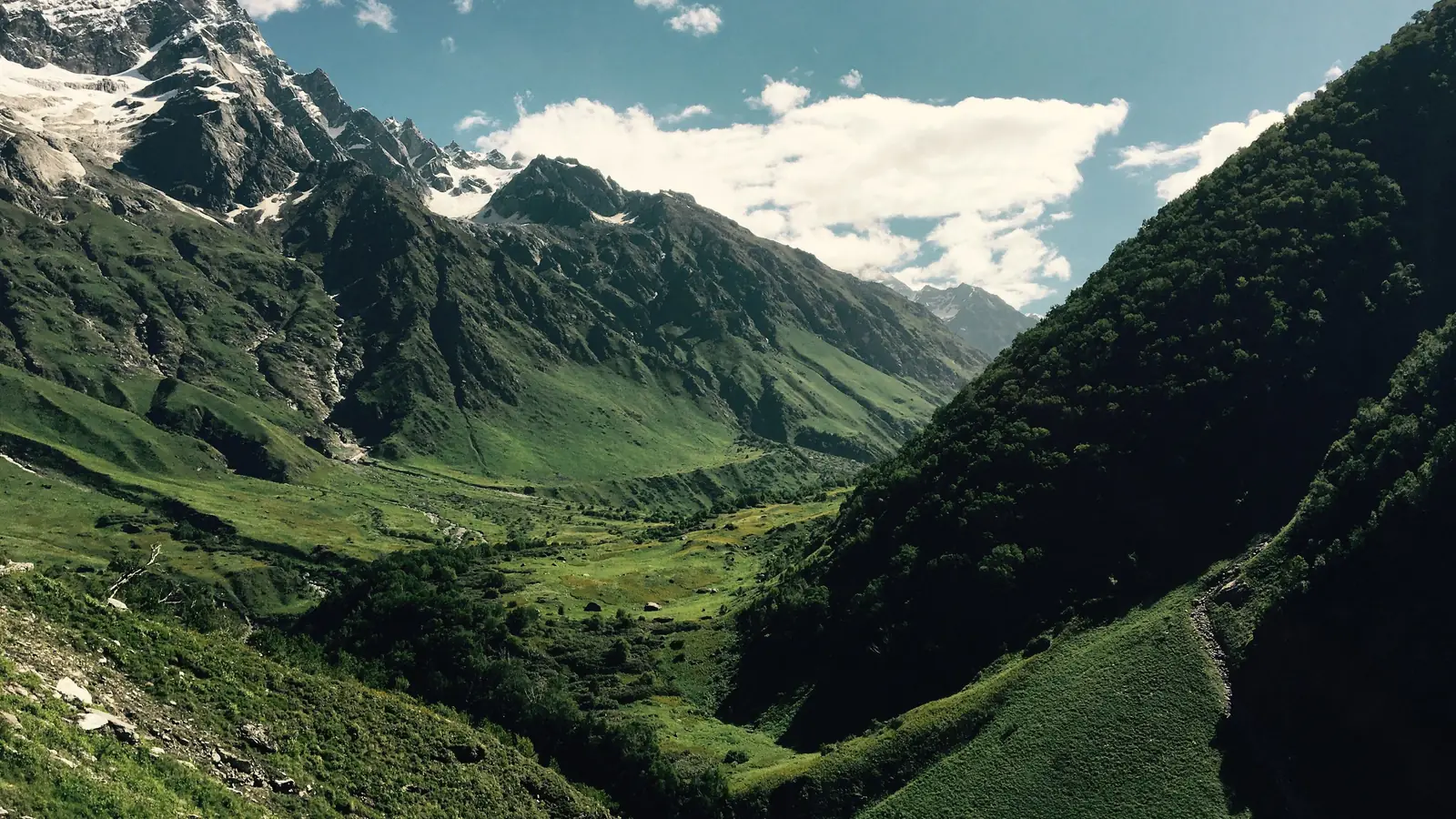 The green hanging valley of the Valley of Flowers national park